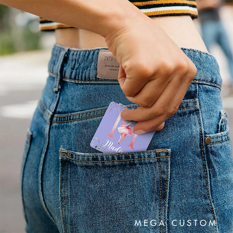 Personalized Ballerina Alphabet Floral PU Leather Makeup Mirror Dance Team Gift Dancer Gift Travel Hair Case for Dancer Dance Lover Kids