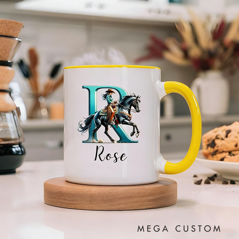 Personalized Name Cowgirl Birthday Mug Equestrian Gift Horse Gifts for Girl Custom Coffee Cup Gift for Horse Lover Horse mom Western Gifts
