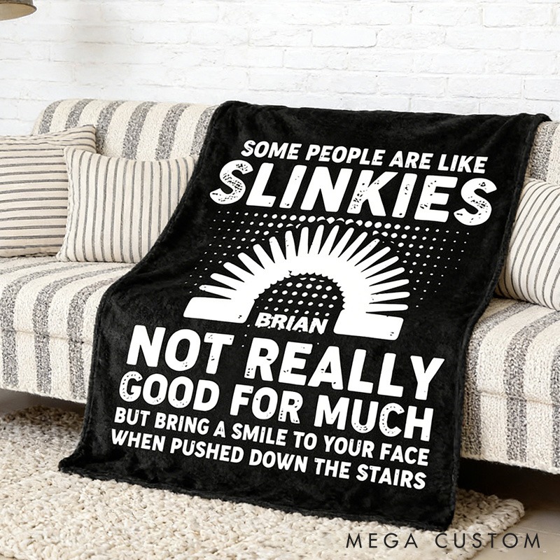 Personalized Playful Slinky Humor Blanket Funny Sarcastic Slinky Blanket Geek Lover Gift