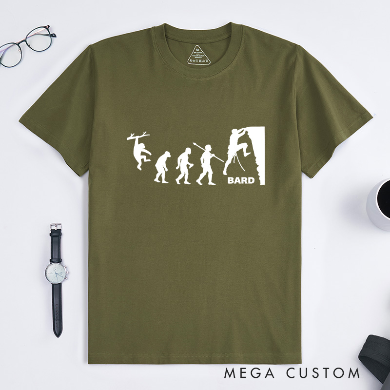 Personalized Evolution of Rock Climbing T-Shirt Climber T-Shirt Adventure Outdoor Mountain Climber Gift