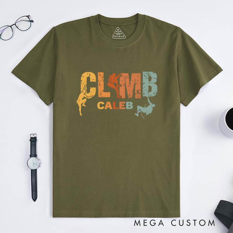  Personalized Climb Shirt Vintage Climbing Shirt Cool Sport Shirt Mountaineering Boulderer T-shirt Funny Gift For Climbers