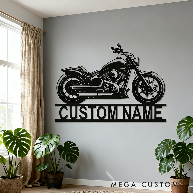 Personalized Motorcycle Metal Wall Art Personalized Biker Name Sign Garage Decor Gift for Motorcycle Lovers