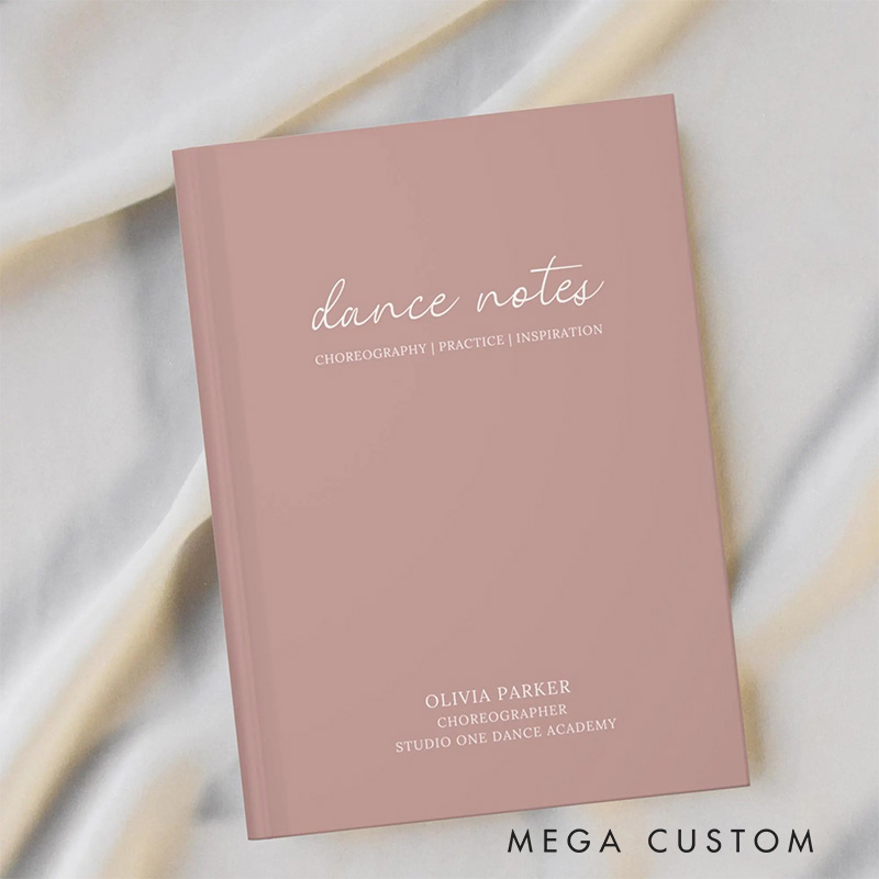 Personalized A5 Dance Notes Hardcover Journal Custom Ballerina Notebook Choreography Studio Dancer Gift Recital or Team Gift for Ballerinas