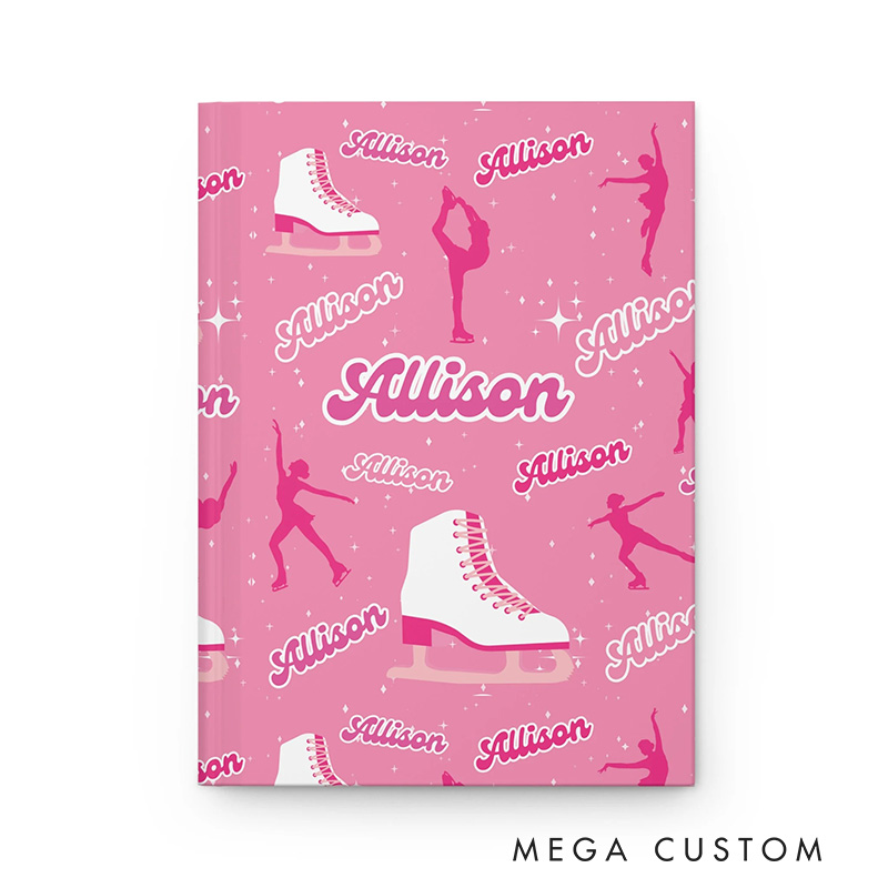 Personalized A5 Figure Skating Journal with Name Gift Ice Skating Journal Gift For Skaters Practice Book Ice Skating Lover
