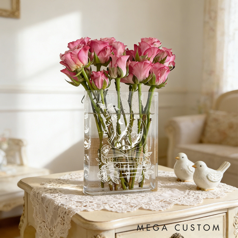 Personalized Dragon Book Vase Floral Acrylic Book Vase with Name Floral Bookshelf Vase Gift for Librarians Book Lovers Reader Bookish