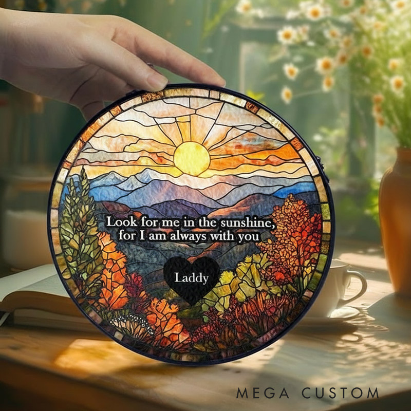 Personalized Memorial Stained Glass Suncatcher Lightcatcher Loss of Loved One Window Decor Sympathy Gift Memorial Suncatcher