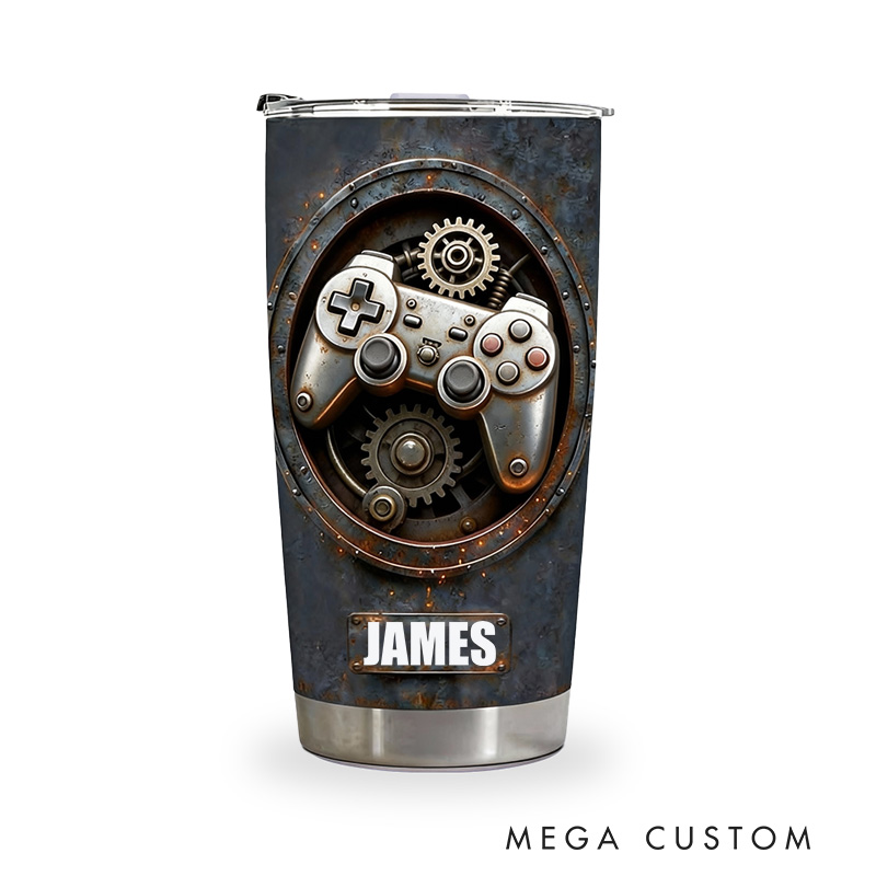 Personalized 2D Flat Rusty Controller 20oz Tumbler Gamer Stainless Steel Tumbler Player Controller Video Game Tumbler Gamer Gift