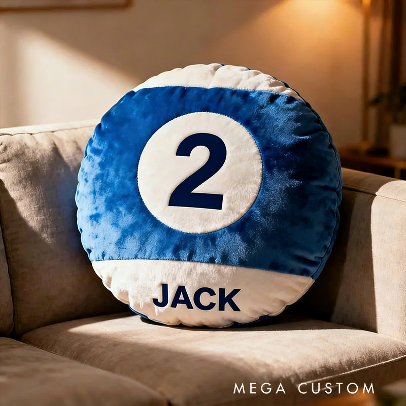Personalized Graphic3DPrint Billiard Ball Pillow with Custom Name and Number