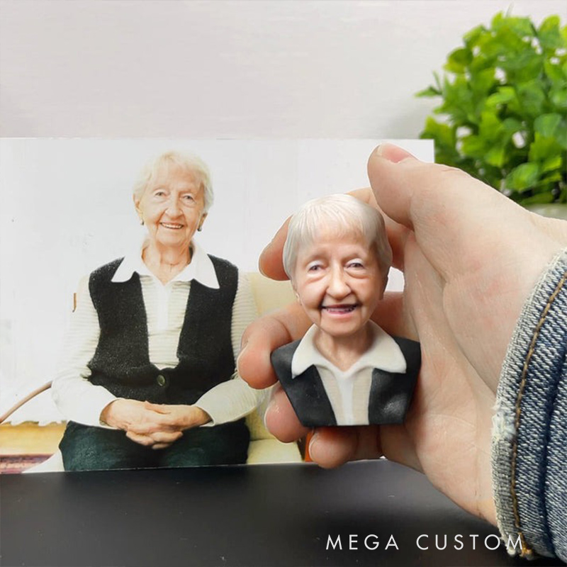 Personalized MemoPortrait 3D-Printed Model Custom Photo Memorial Tribute Memorial Gift Memorial Day 