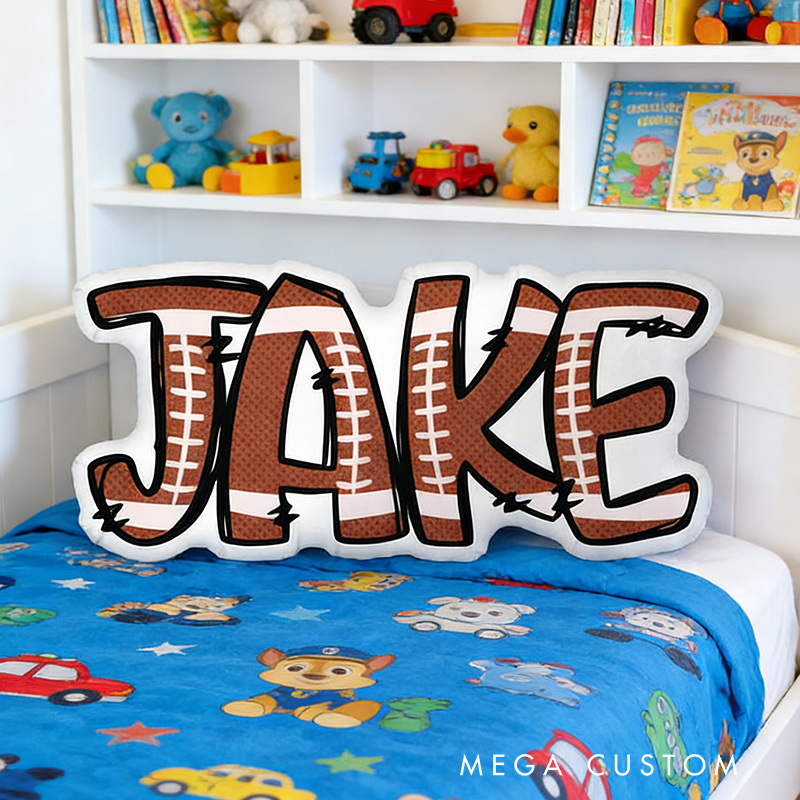Personalized American Football Name Pillow for Unique Fan Decor