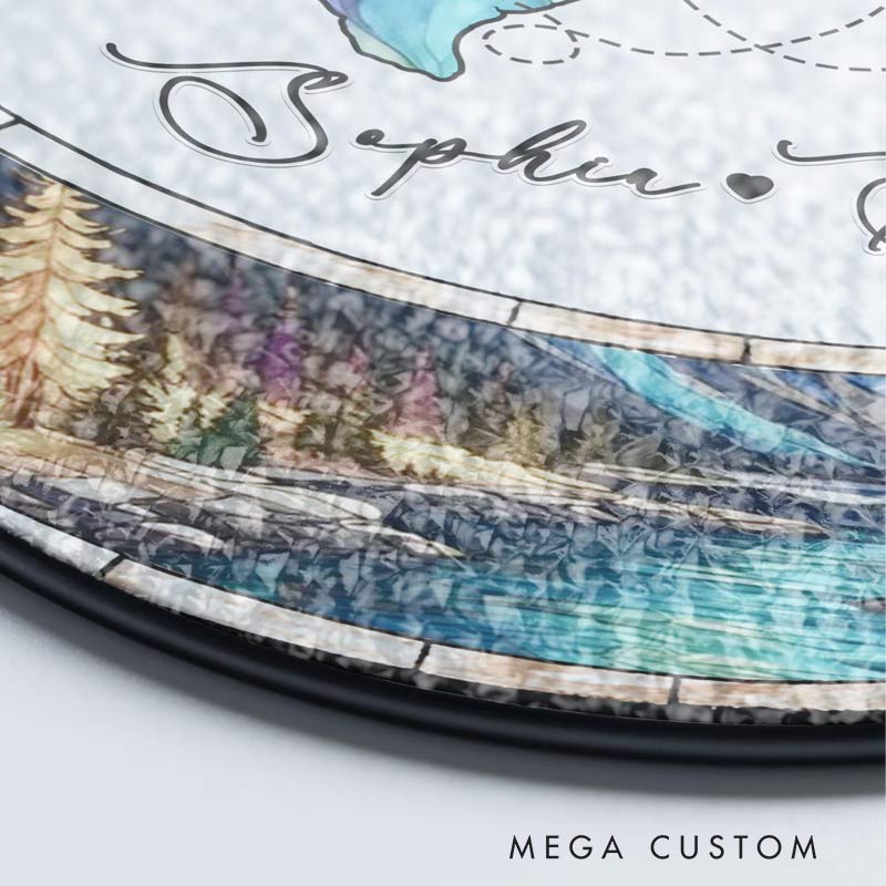 Personalized Long Distance Relationships Stained Glass Suncatcher Two Countries Ornament for Traveling Lovers 