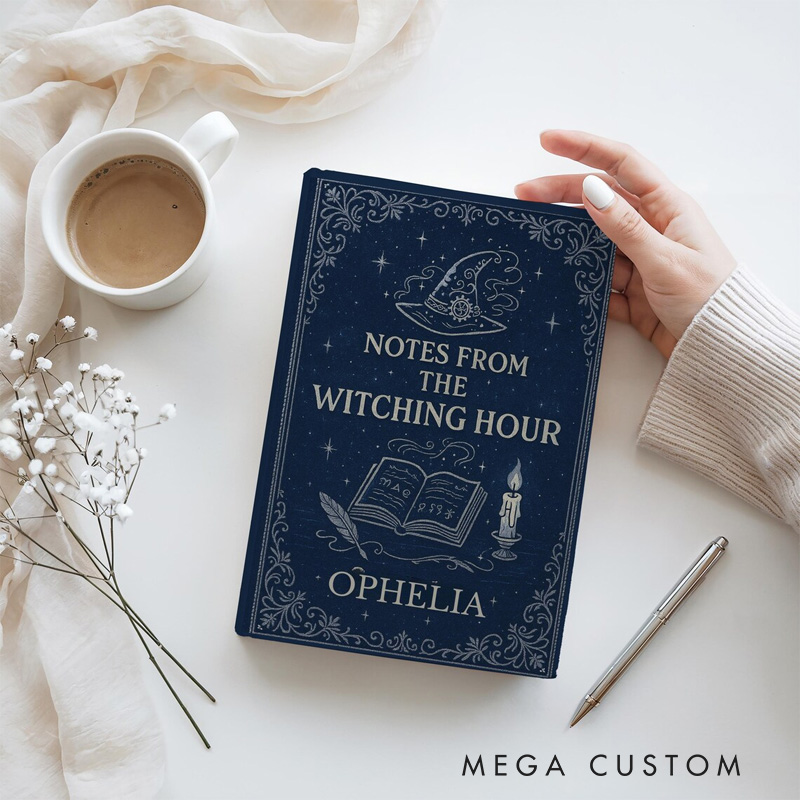 Personalized Dark Academia Hardcover Journal Witching Hour Notebook Magic Lover Gift Manifestation Spell Book