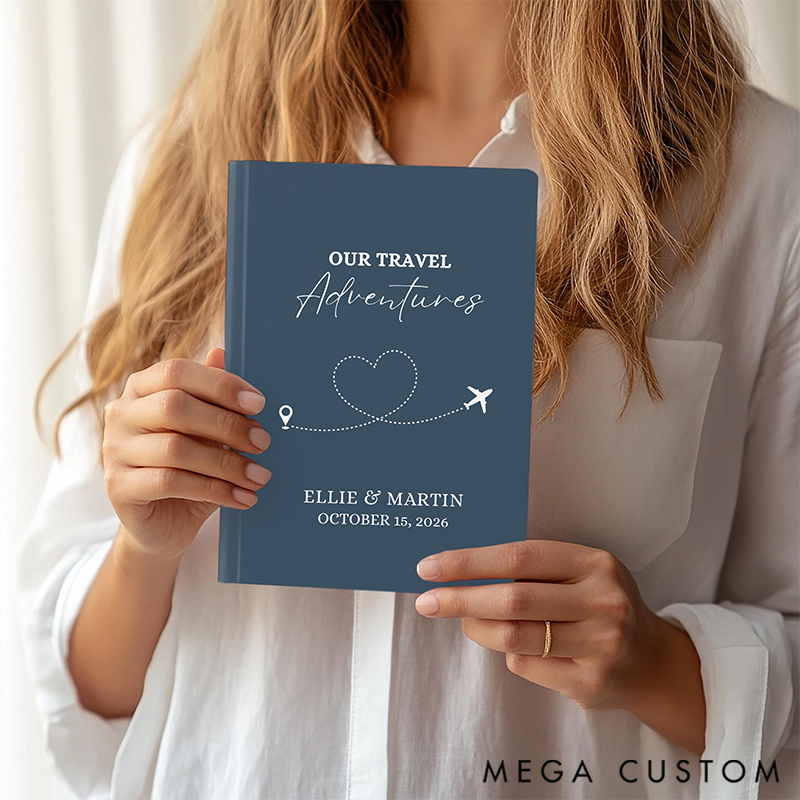 Personalized A5 Travel Notebook New Adventure Journal Camping Bucket List Custom Book World Travel Journal Travel Lover Gift for Couple Valentines Gift