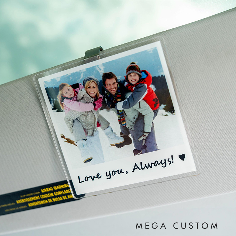 Personalized Photo Car Visor Clip Gift for Him Anniversary Drive Safe Gift Car Photo Frame Family Gift Couples Keepsake