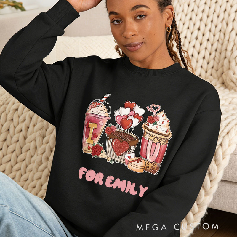 Personalized I love you Valentines Day Gift Sweatshirt for Baking Lovers