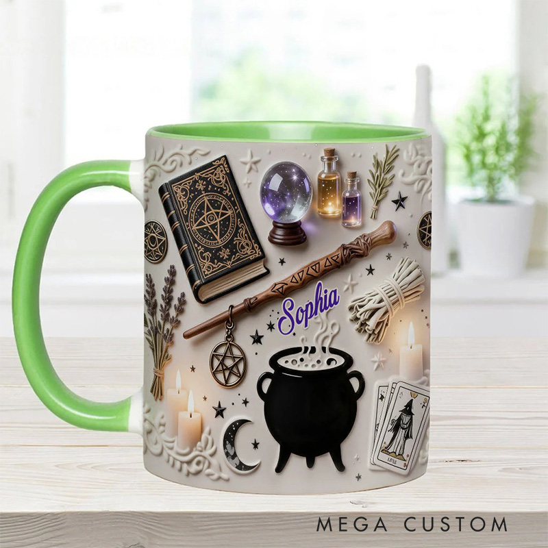 Personalized 2D Flat Witchcraft Mug Coffee Mug Magic Lover Mug Witchcore Gift Coffee Mug