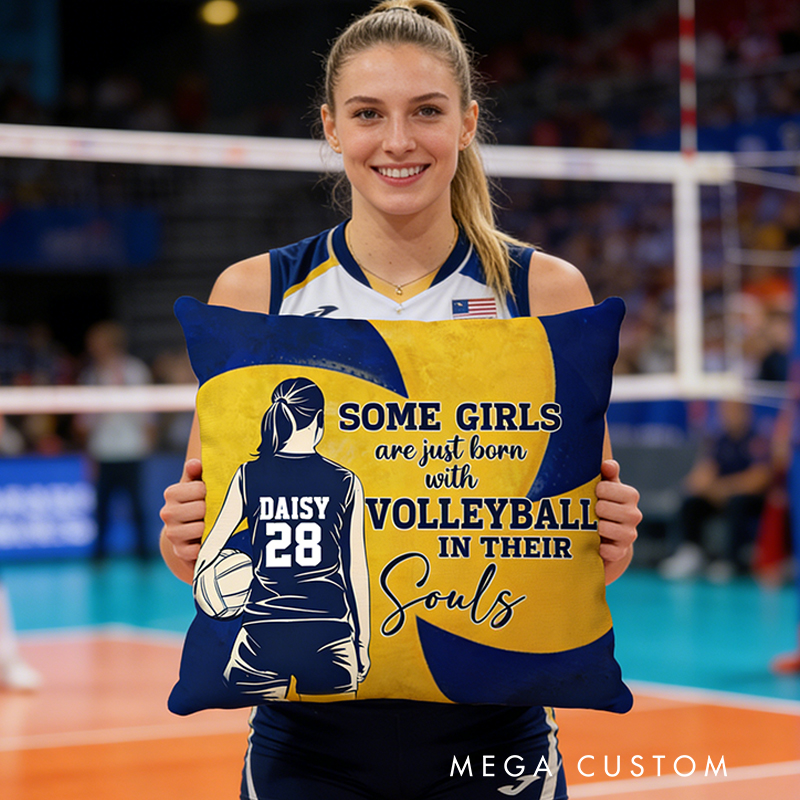 Personalized Volleyball Pillow with Custom Name and Number for Players and Fans  