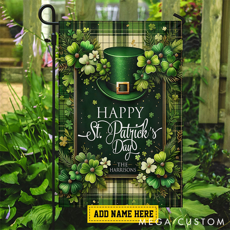 Personalized St Patrick's Day Garden Flag & House Flag Gift for Gardening Lovers