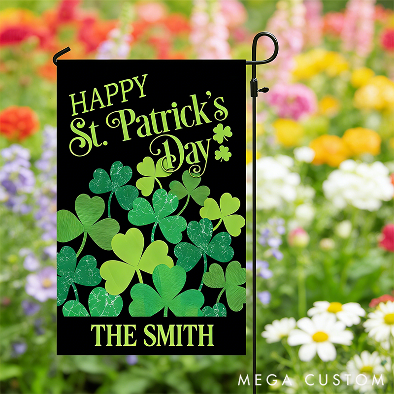 Personalized St Patrick's Day Garden Flag & House Flag Gift for Gardening Lovers St Patricks Day Irish Outdoor Decoration
