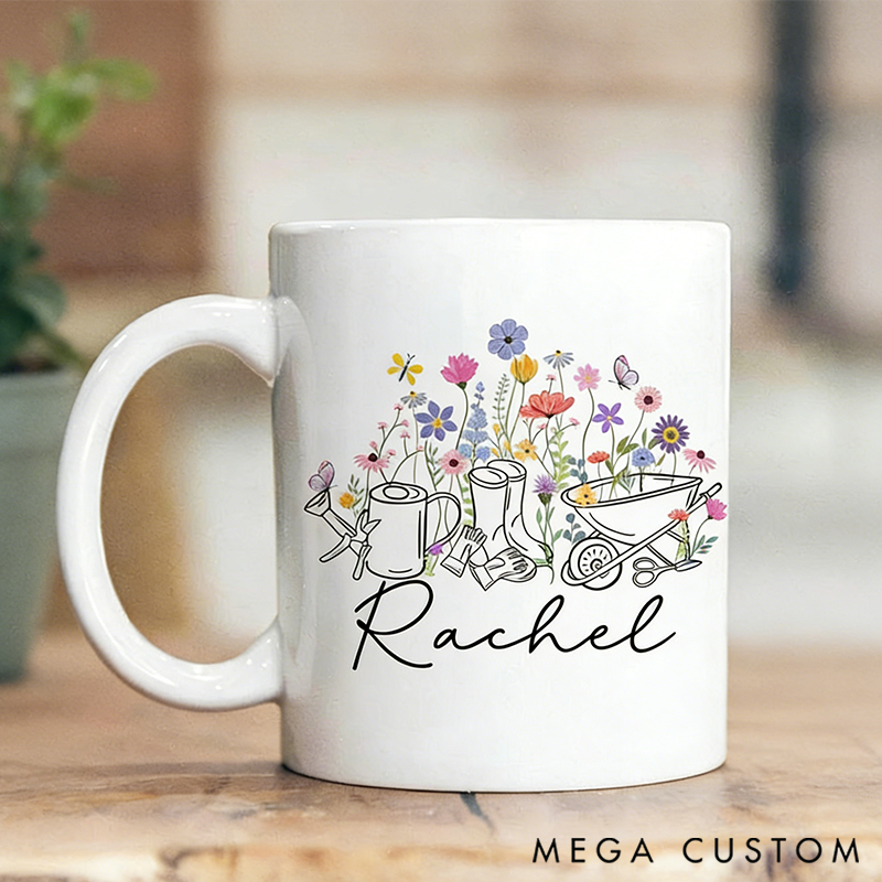 Personalized Gardener Gift Custom Name Gardener Mug Gift for Garden Mom Gardening Lover Gift Plantaholic Gift Mug