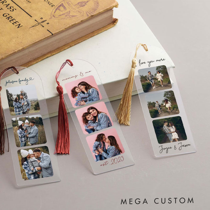 Personalized Bookmark with Picture Valentines Day Gift Reading Gift Acrylic Bookmark for Reading Lovers 