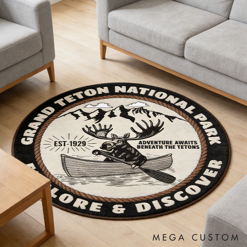 Personalized National Park Adventure Rug Outdoor Hiking Nature Rug Outdoors Adventure Gift