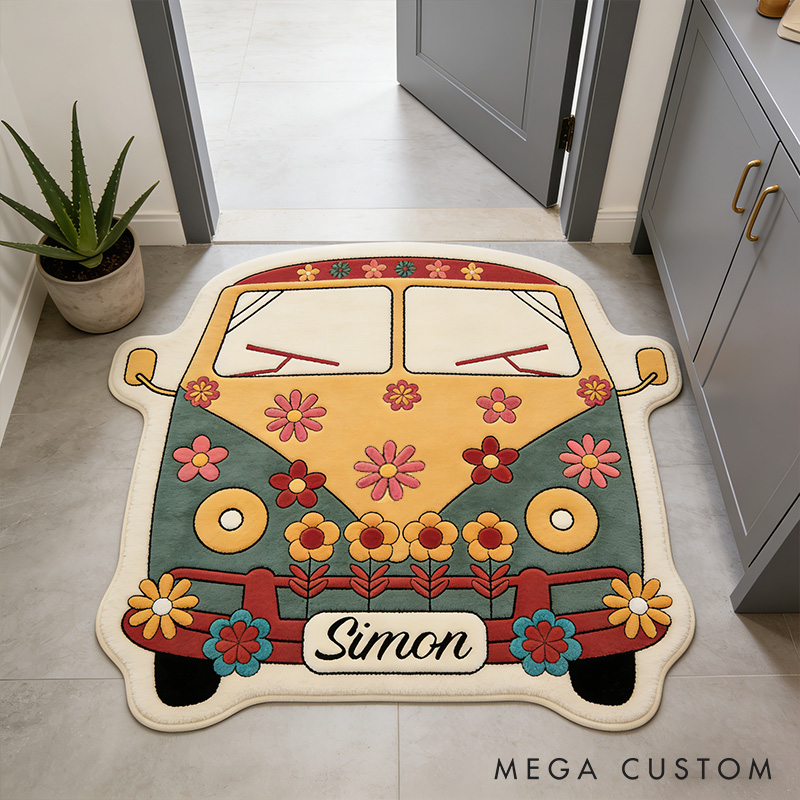 Personalized Flower Camping Vehicle Rug Outdoor Camping Nature Rug Outdoors Adventure Camping Gift