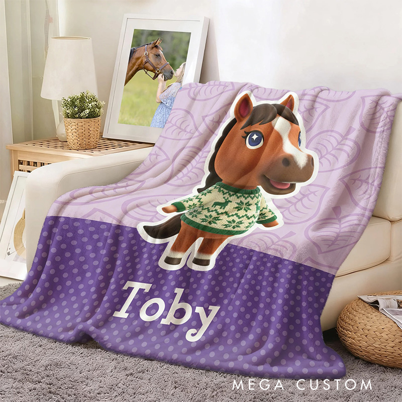 Personalized Cute Game Style Pet Blanket Flannel Blanket Gaming Blanket with Name for Game Lovers Gamer