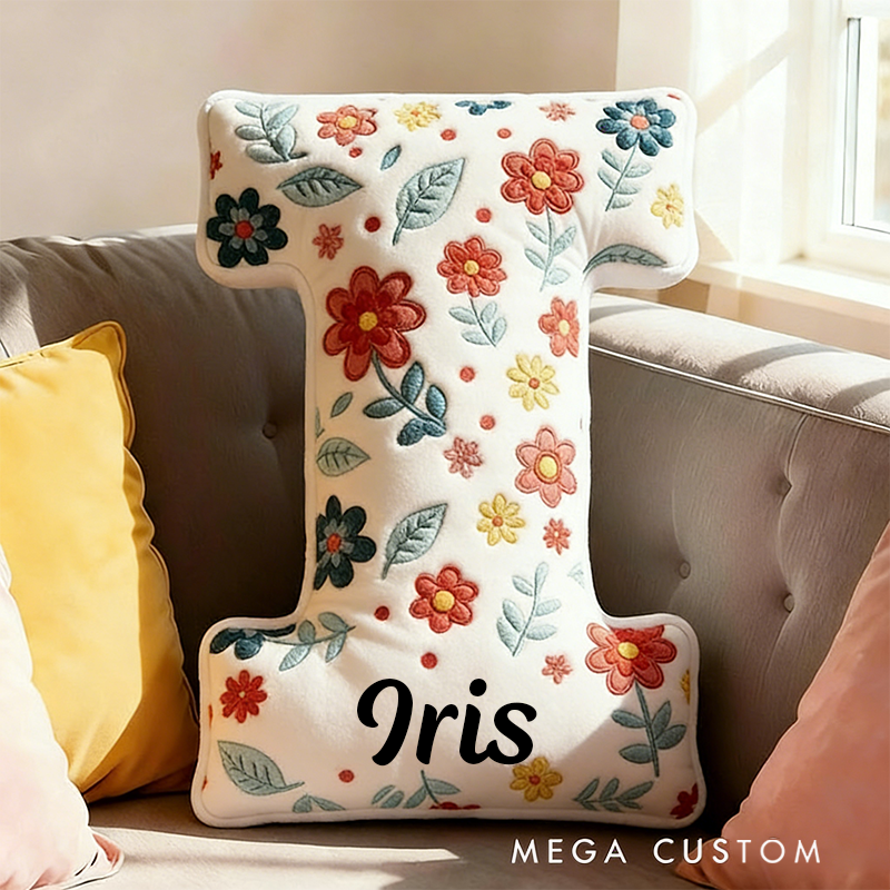 Personalized Floral Letter Pillow with Name Graphic 3D Print Custom Double Sided Pillow Gift for Kids Gardening Lovers Gift