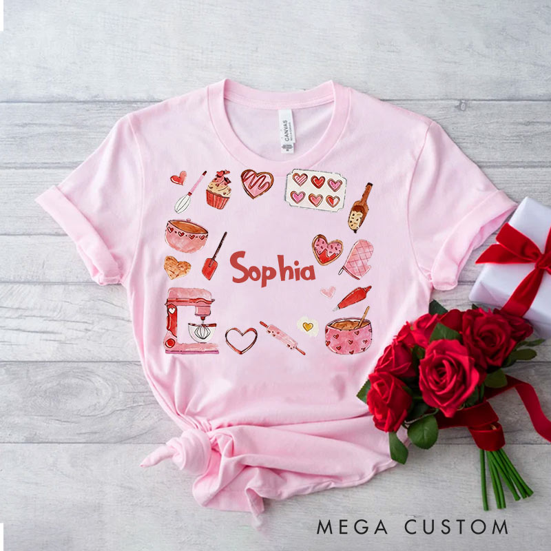 Personalized Baker Valentine Shirt Sweet Valentine Gift for Baking Lovers