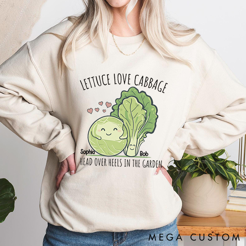 Personalized Lettuce Love Cabbage Gardening Classic Sweatshirts Cute Valentine Gardening Lover Gift