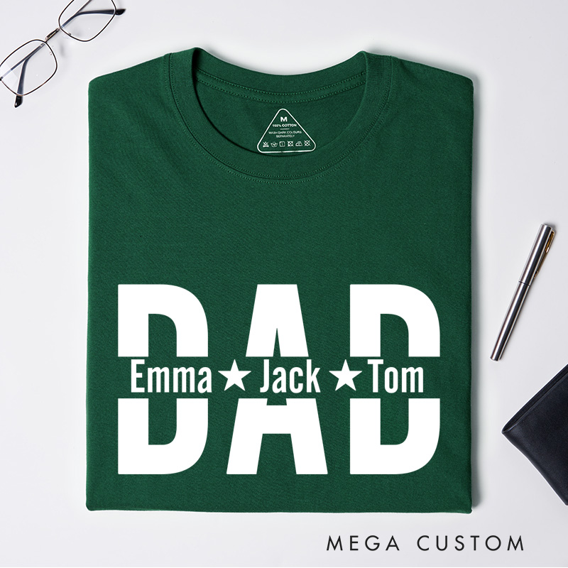 Personalized Dad Shirt With Kids Names Custom Dad T-Shirt Personalized Dad Shirt Father's Day Shirt New Dad Shirt Daddy Shirt Birthday Gift Dad Tee