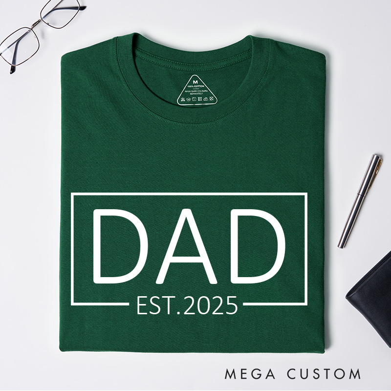 Personalized Dad T-Shirt Custom Father's Day Gift for New Dads Pregnancy Announcement Comfortable Cotton Shirt for Men Birthday Gift Idea
