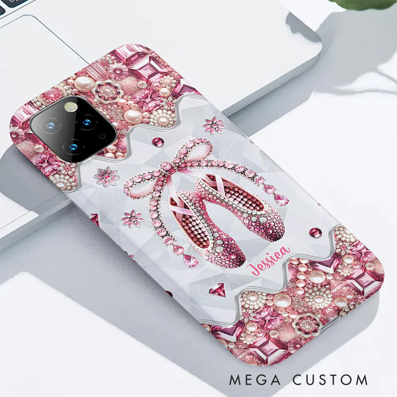 Personalized 2D Flat Love Ballet Phone Case Dance Lover iPhone Case Ballet Gift