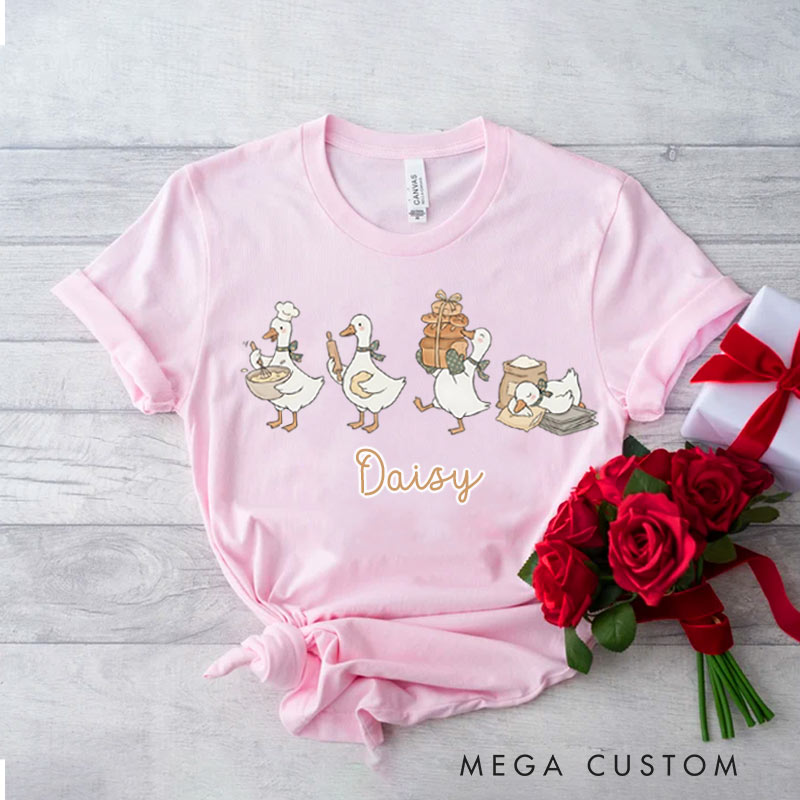 Personalized Baking Goose shirt Funny Baker Shirt Sourdough Gift Cute Chef Shirt for Baking Lovers