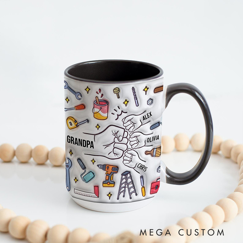 Personalized Grandpa Mug Custom Grandpa Cup Gifts from Grandkids Names Grandchildren Grandfather Birthday Fathers Day Gift 