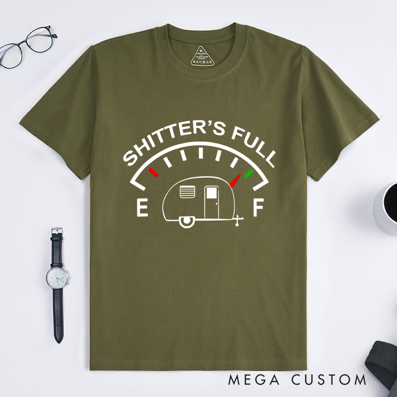Personalized Humorous Rv Gauge T-Shirt Funny Camper Rv Camping T-Shirt Gift for Outdoor Camping Adventure