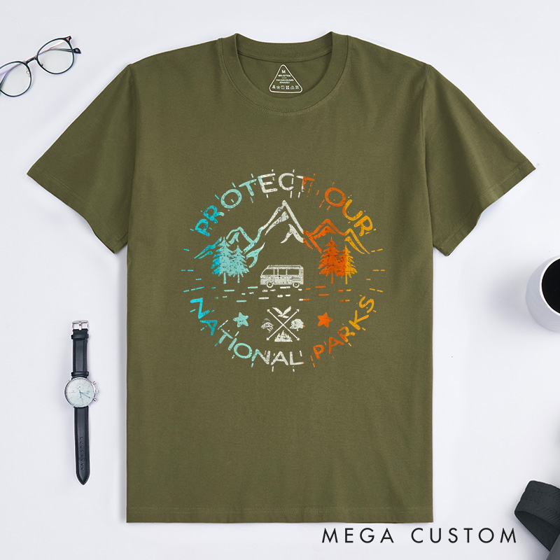 Personalized Protect Our National Parks T-Shirt Camping Hiking T-Shirt Gift for Outdoor Camping Adventure