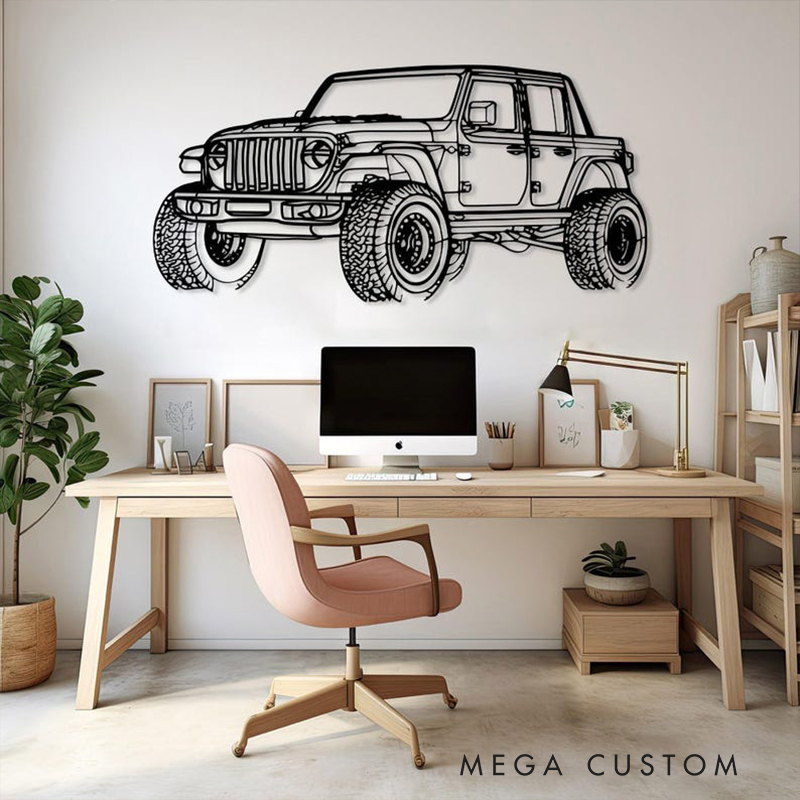Personalized Car Gifts Custom Car Metal Wall Art Angle View Garage Sign Custom Vehicle Outline Decor for Car Lovers