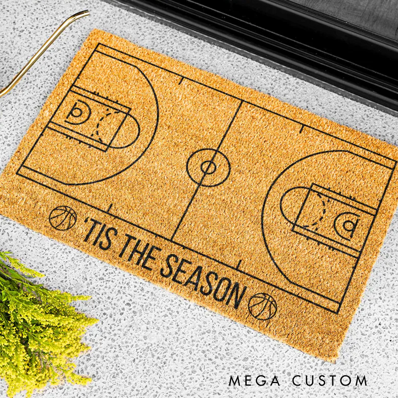 Personalized Basketball Court Doormat with Custom Design for Sports Fans