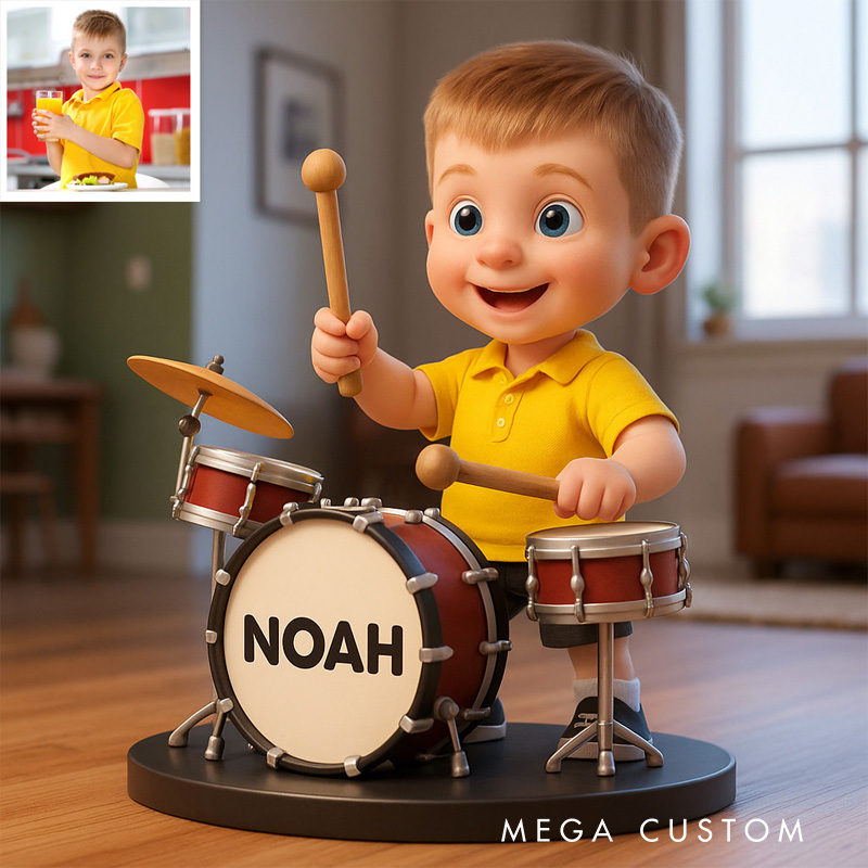 Personalized 2D Flat Cartoon Music Figurine for Music Lovers Acrylic Plaque Gift for Kids Music Studio