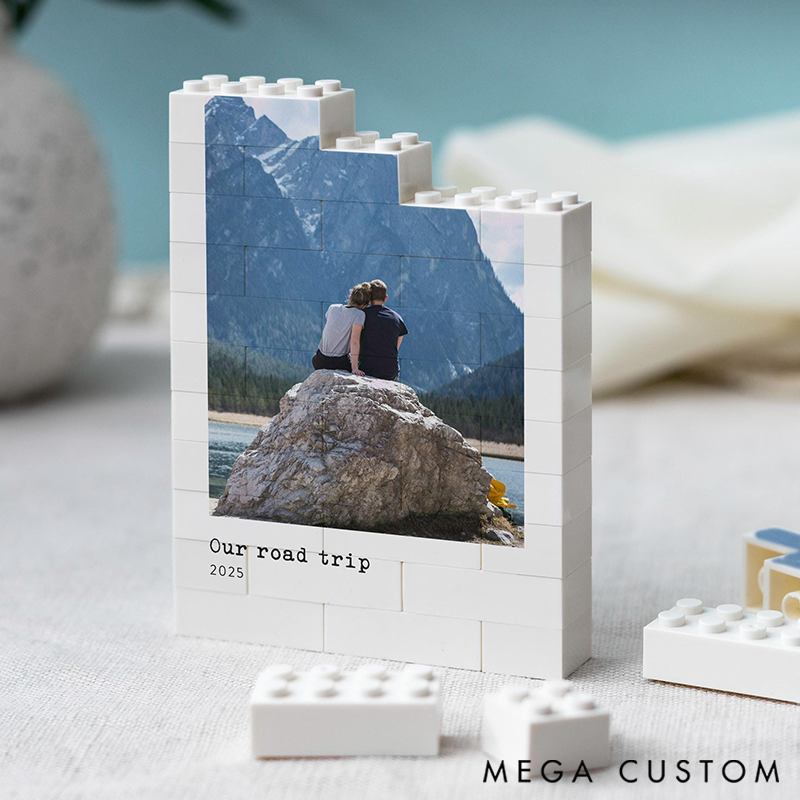 Personalised Travel Memory Gift For Couple Road Trip Photo Building Block Adventure Present Christmas Gift Anniversary Valentines Gift