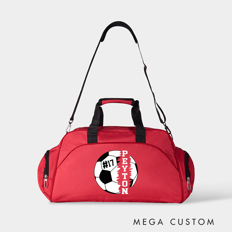 Personalized Soccer Duffel Bag with Custom Name and Number Design