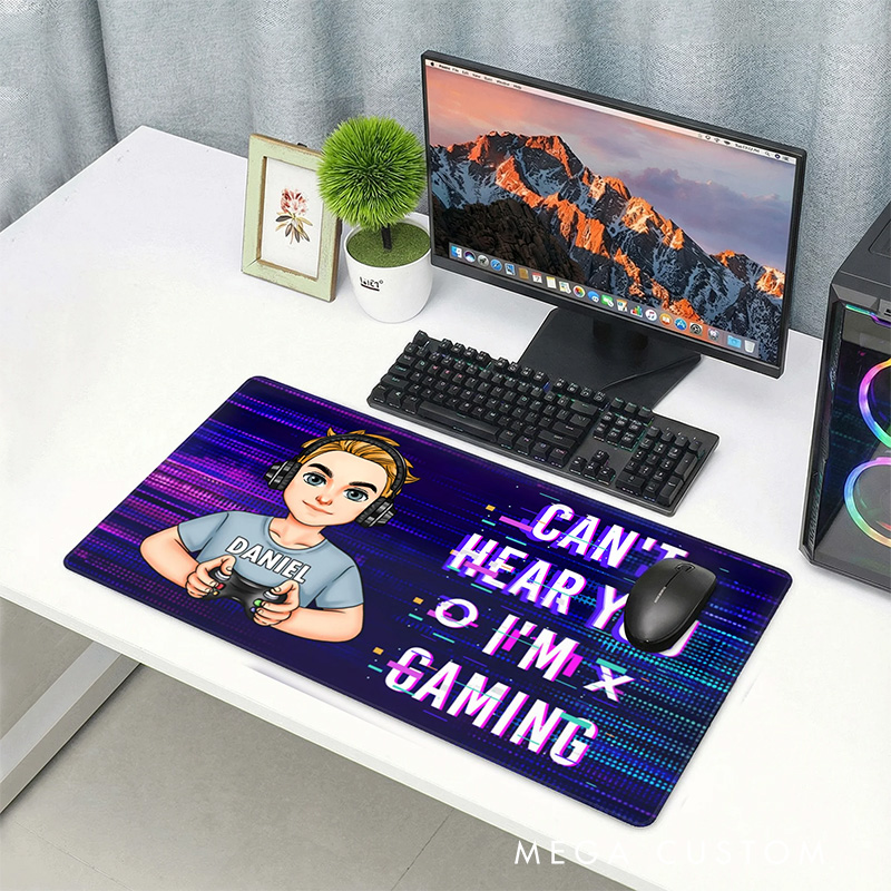 Personalized Cartoon Character Anti-Slip Mouse Pad with Name Birthday Gift for Game Lover Students Colleagues Friends