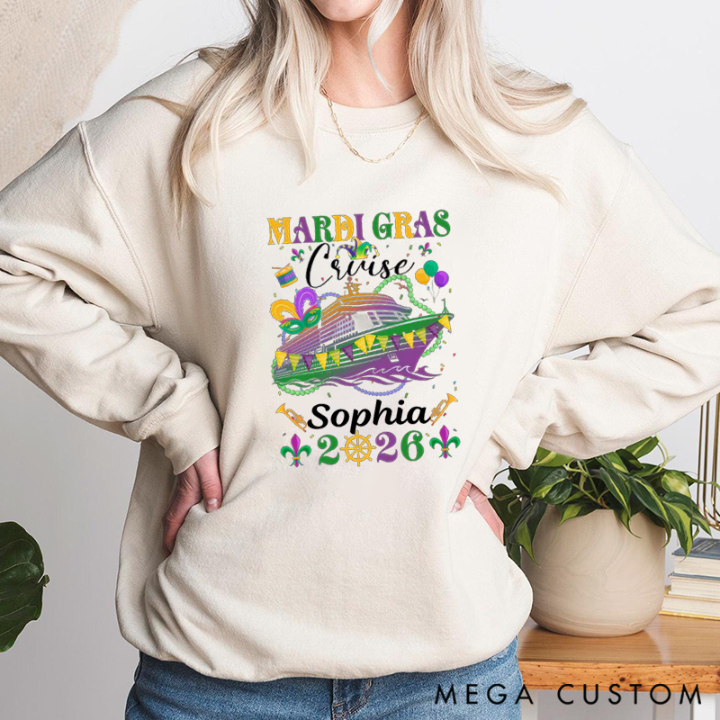 Mardi Gras Cruise 2026 Shirt, Mardi Gras Cruise Classic Sweatshirt, Mardi Gras Trip Classic T-shirts Mardi Gras Trip Apparel Cruise Lover Gift