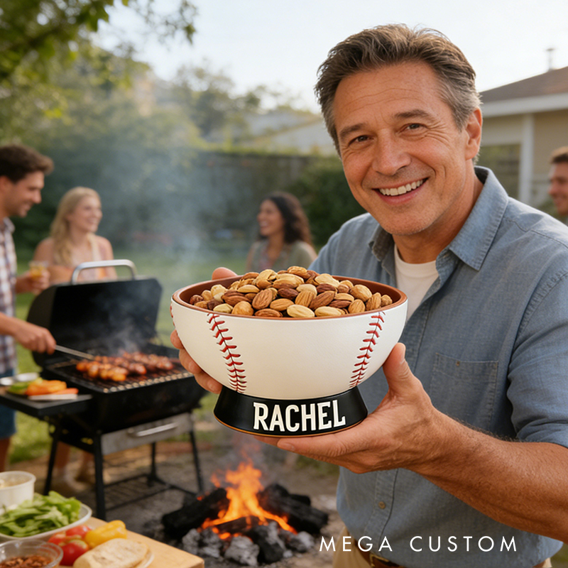 Personalized 3D Printed Baseball Snack Bowl Baseball Party Snack Bowl for Game Day Fans