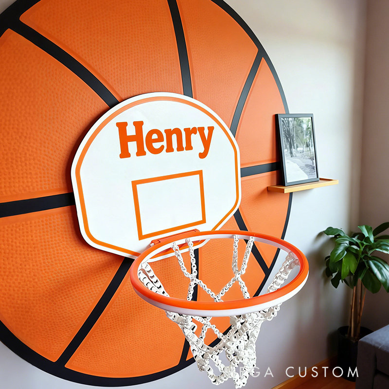 Personalized Mini Basketball Hoop Custom Name Indoor Wall Mounted Hoop for Kids & Teens Perfect for Basketball Fans