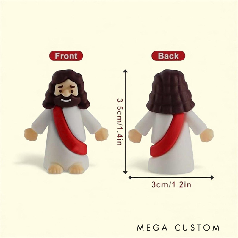 Personalized Mini Jesus Figures with Sash Jesus Love You and Custom Name Multiple Colors 3D Printed Decor Religious Gift Faith Gift Jesus Lover Gift
