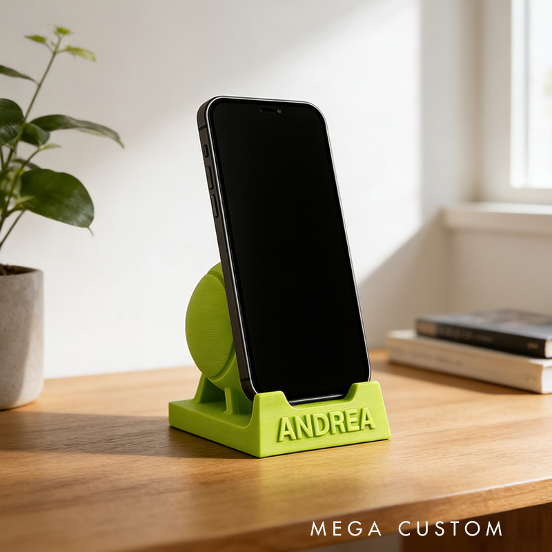 Personalized Tennis Ball 3D-Printed Phone Stand with Custom Name for Tennis Enthusiasts 