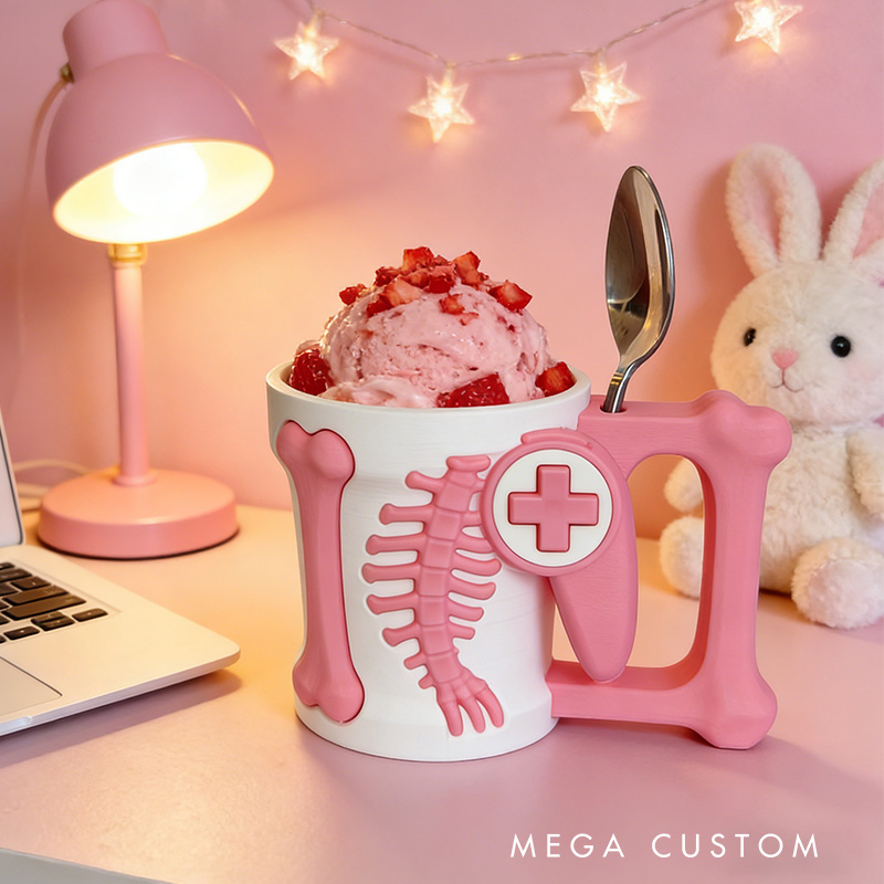 Personalized Couple Dinosaur Bone Controller Gamer Ice Cream Pint Holder with Spoon Slots Eco-Friendly 3D Print for Game Lovers